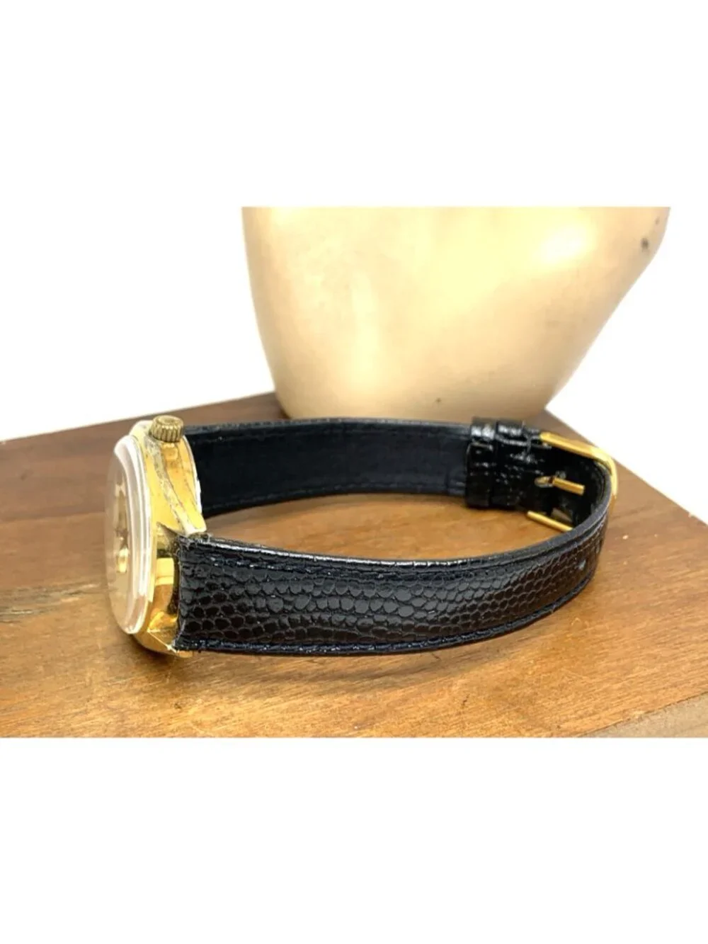 Waltham Men's Watch Vintage Manual Wind Silver Dial Black Leather Strap 34mm
